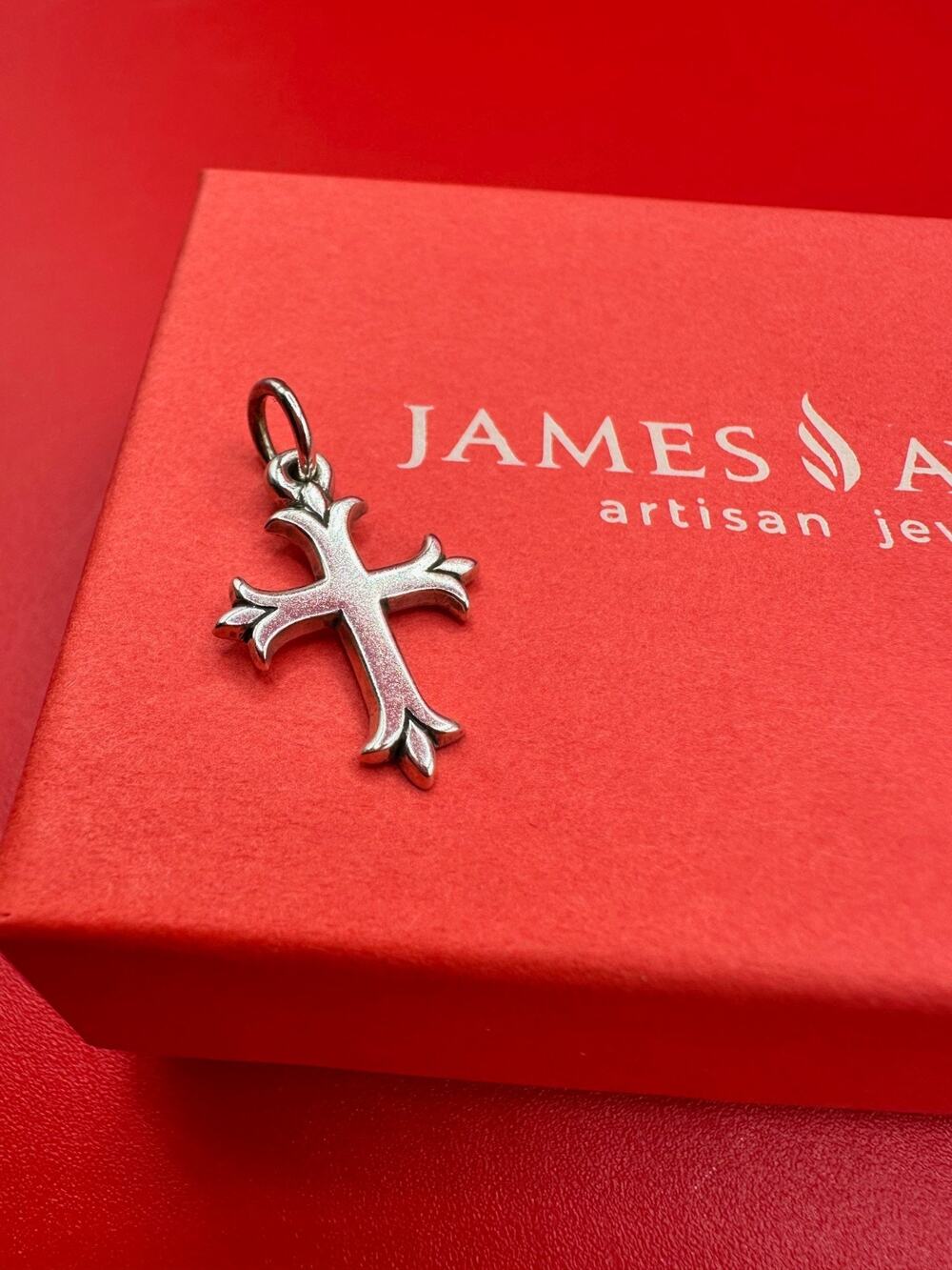 James Avery Retired Fleuree Sterling Silver Cross Charm With Uncut Jump Ring